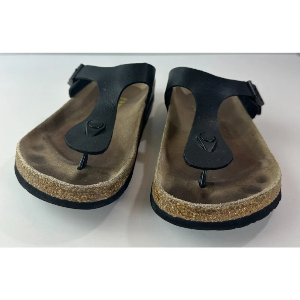 Birkenstock Gizeh Sandals Black Slides Buckle Thong 39 Women's US Size 8 - Picture 4 of 13
